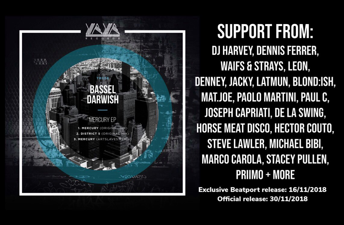 YAYAnights's tweet photo. This Friday our next EP drops exclusively via @beatport 
.
Bassel Darwish- Mercury EP
with @Artslavesmoan remix 💣💣

Pre-order here - https://t.co/gDFwCvZkNf

#housemusic #yayarecords #basseldarwish #artslaves https://t.co/JPEpks15mu