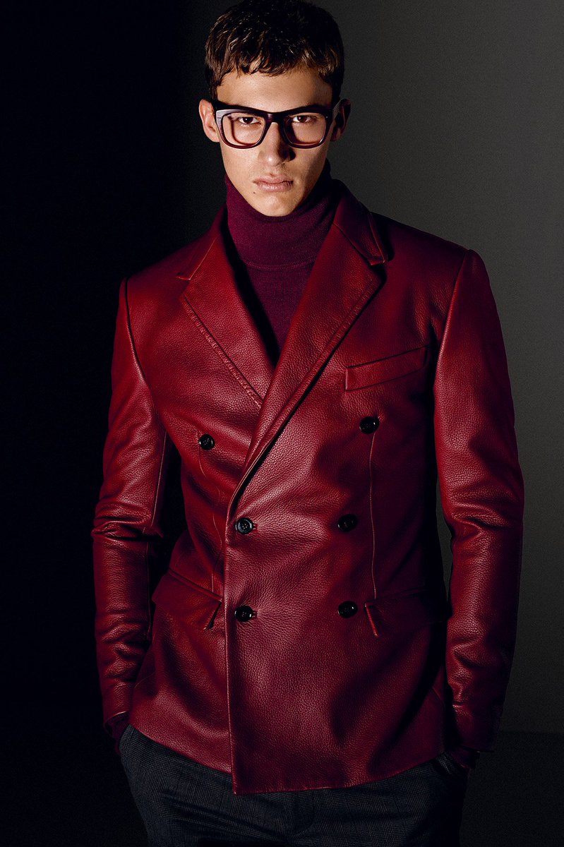 Dolce and Gabbana burgundy/blood leather double breasted blazer. I've always loved this, but I don't think I've ever seen it for sale...