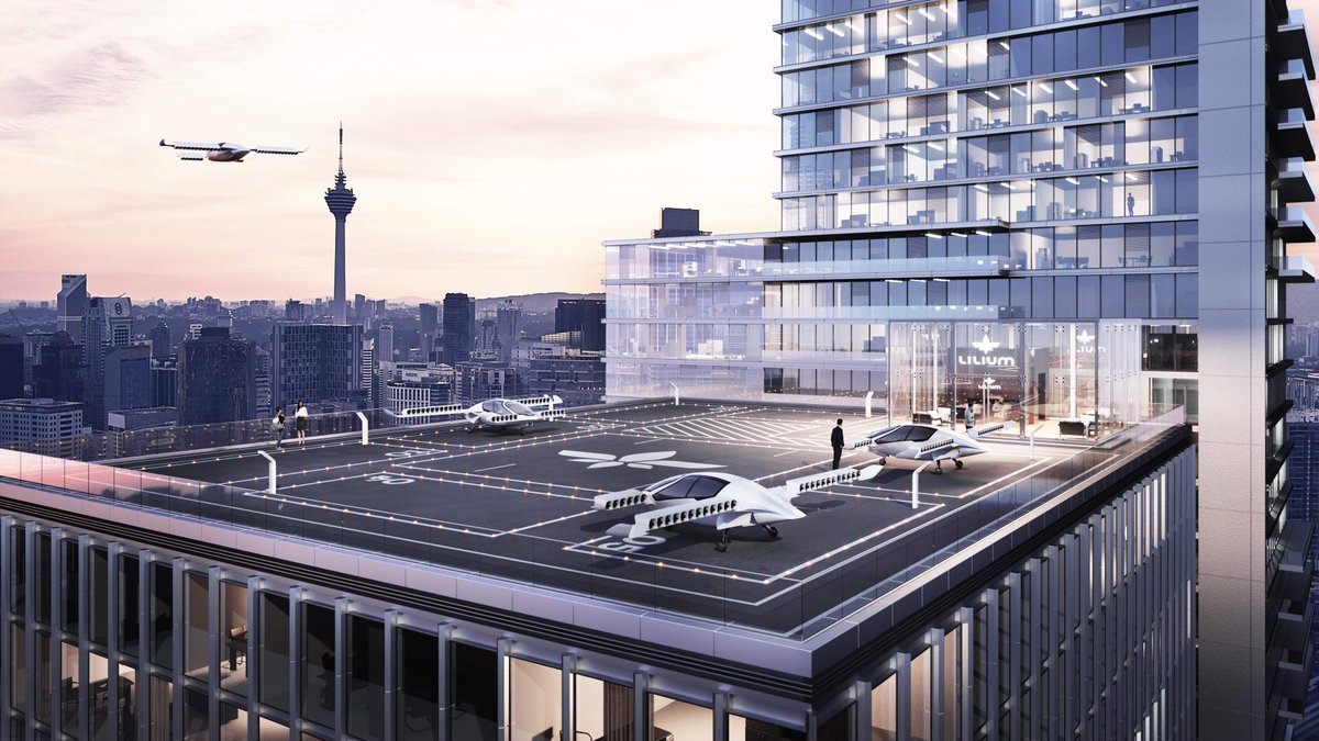 Bluefishgroup's tweet photo. World’s first electric vertical take-⁠off and landing jet. Lilium #Lilium #Jet #VerticalTakeoff #AirTaxi https://t.co/JVdGUnKr5d