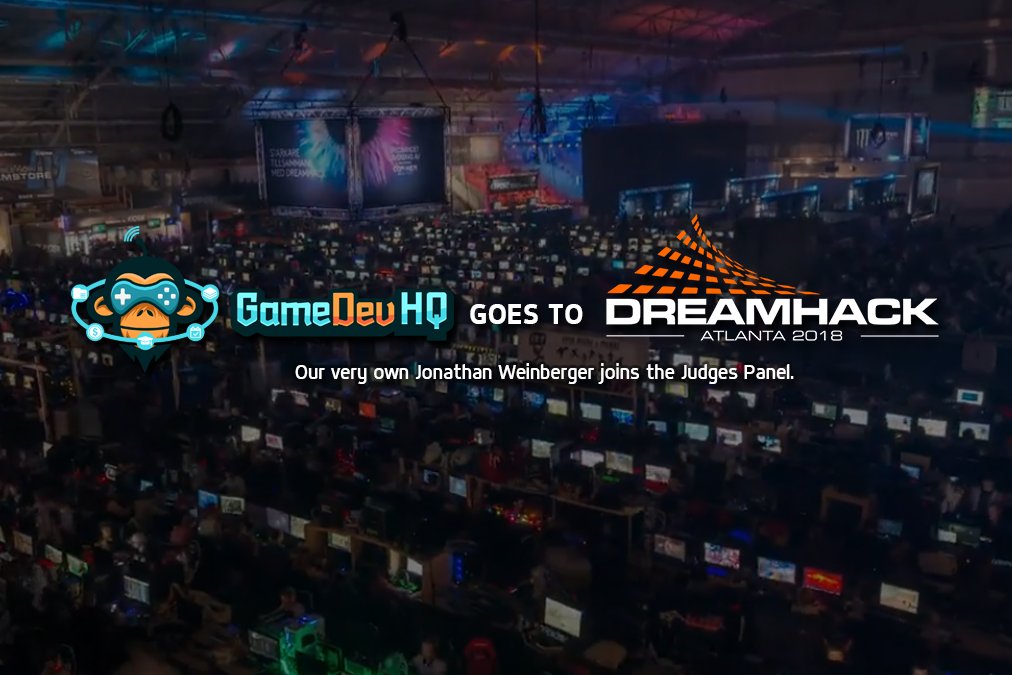 GameDevHQ's tweet image. We have some exciting news! More information tomorrow!
#gamedevhq goes to #dreamhackatlanta ! We're excited to participate in the Judging of the Gaming Pitch competition!
#gamedev #indiegames #indiedev #gamedevelopment #gamedeveloper #indiedeveloper
