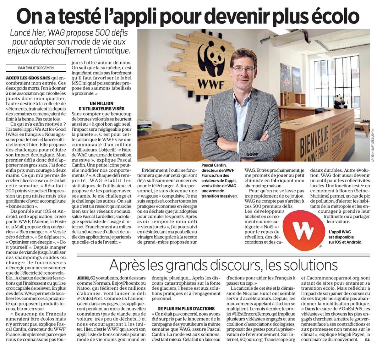 RomainMOUTON's tweet image. Une nouvelle appli ludique et pratique sur mon téléphone depuis ce matin 👉🏼 @weactforgood 👏🏼 Bravo @WWFFrance et ses partenaires. Merci @EmilieTorgemen @le_Parisien d’en avoir parlé. #WeActForGood #onestpret