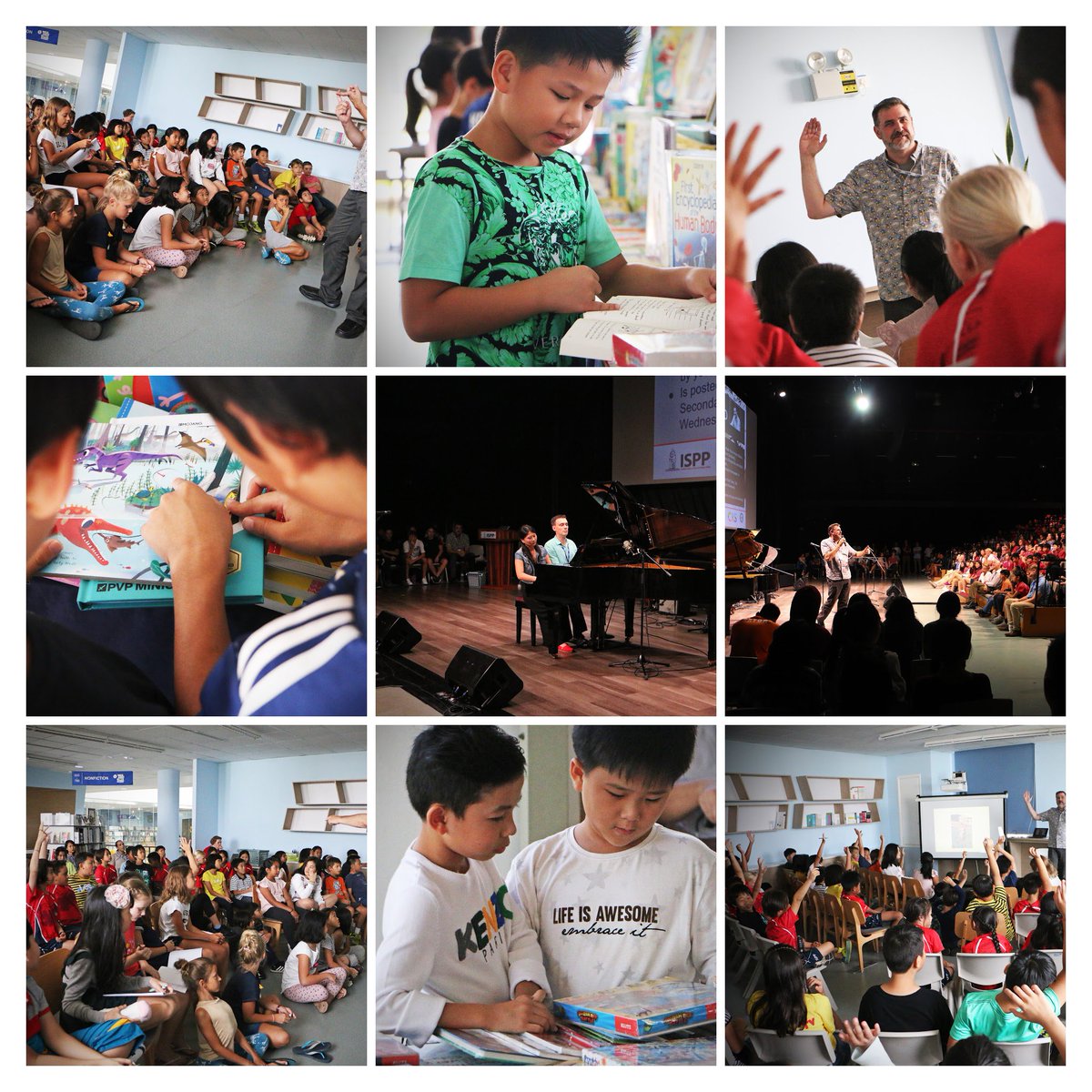 ISPPCambodia's tweet photo. It's all about books this week! Many exciting events taking place around campus, two authors-in-residence, Jeff Mack and Frank Cammuso, mystery readers, Book Fair and Super Short Story Challenge. The theme for this #bookweek is Write On! #ISPPCambodia #isppReads #ISPPWriteOn2018 https://t.co/zuIu1xhG8A