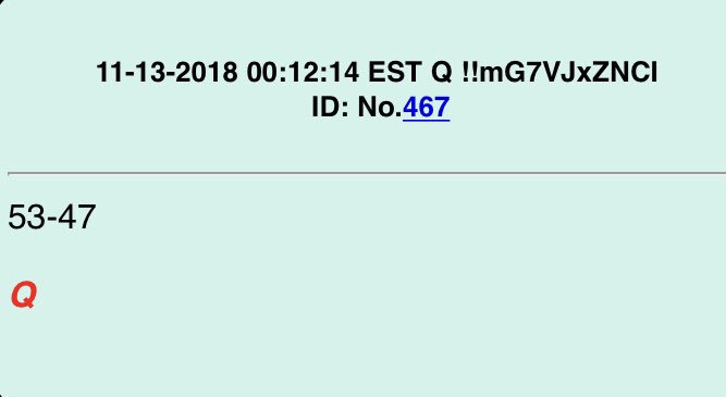 !!NEW Q!! 11.13.18 00:12 EST 53-47 Q #QAnon  @realDonaldTrump