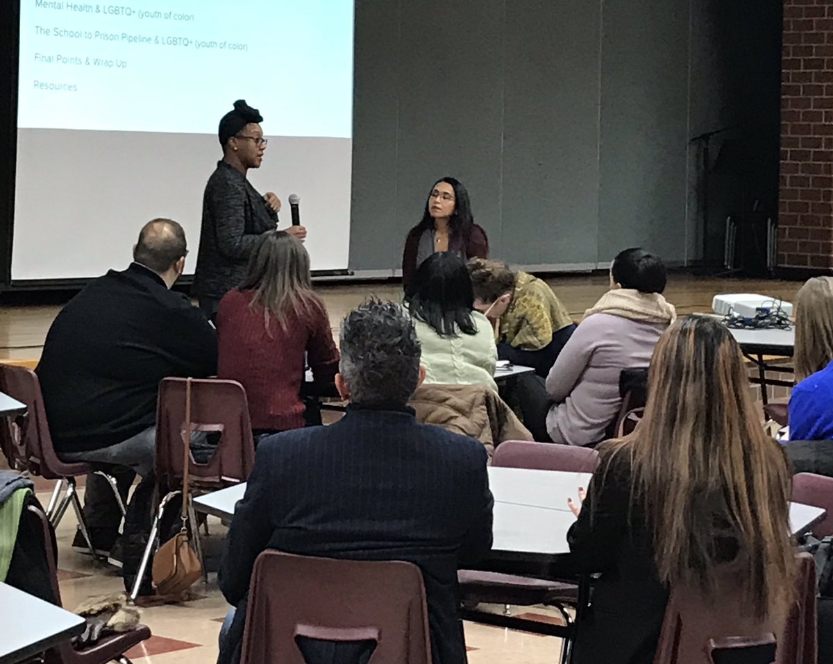 ourDPS's tweet photo. Happy to have the @youth_seen team here to help us learn about how to best support our LGBTQ+ community during tonight’s ED Talk! #teamDPS @DPSNewsNow https://t.co/EVwDnyZqHK