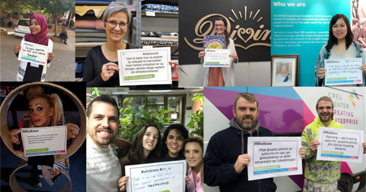 akinafoundation's tweet photo. SOCIAL ENTERPRISE DAY is coming up on November 15th, and they're encouraging SE's to get involved by spreading the word via the hashtag #whoknew 

To take part, print the sign,  take a picture, use the hashtag. For more info, follow the link: https://t.co/mFKOnF5zMT https://t.co/Fk7FNvmYmF
