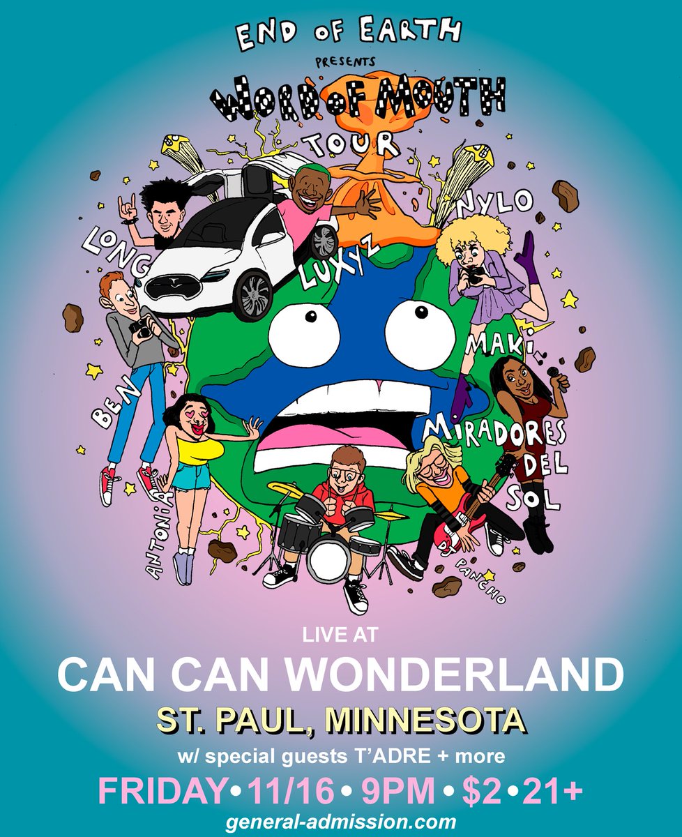 fran_ci_sco's tweet photo. TWIN CITIES THIS FRIDAY
🔊🔥🔊🔥🔊🔥🍭🔥🍭🔥🍭
     CAN CAN WONDERLAND 
                         🌵⛰
   Tour homecoming show/party 
🏁🏁🏁🏁🏁💕🏁🏁🏁🏁🏁🏁 https://t.co/ewJyQPcn6I