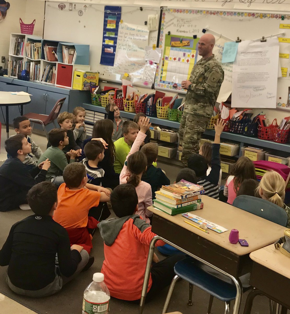 Students <a href="/CBWarwickElem/">Warwick Elementary School CBSD</a>  learn about service from true heroes.  A mix of emotional tears and smiles throughout our breakfast &amp; assembly celebration... proud to support our veterans!