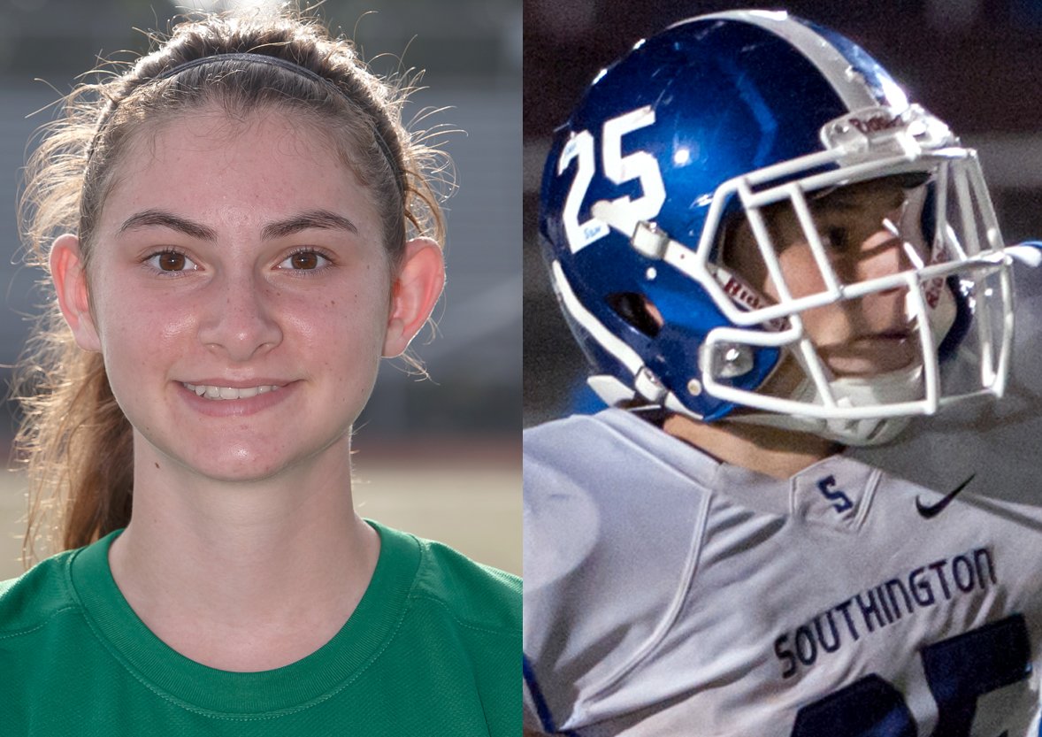 SportsInCT's tweet photo. .@NewBritHerald Athletes of the Week are #Southington's Olivia Sherwood and Tanner LaRosa https://t.co/nVQCGty7GK https://t.co/OMwBDuFeUI
