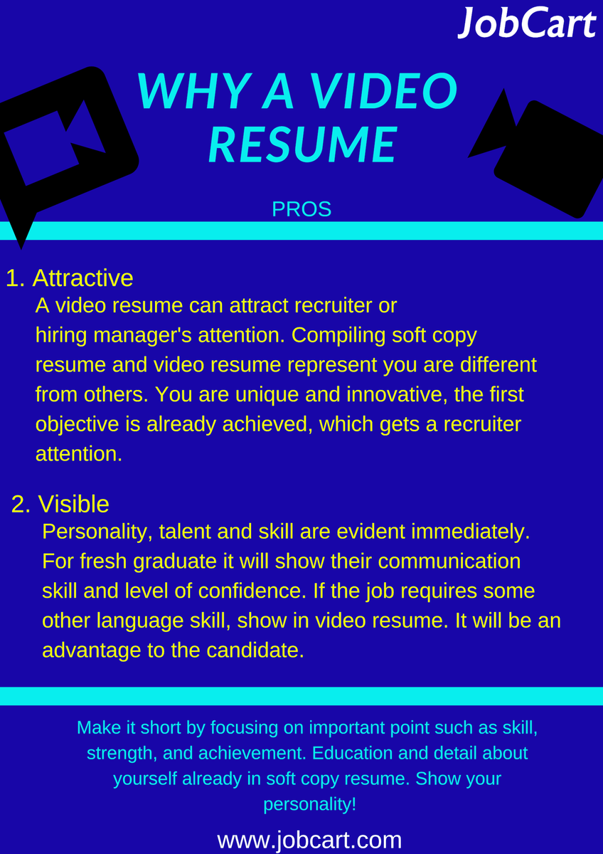 Job_Cart's tweet photo. Being #creative and #innovative is a great technique for land a job. Be different and stand out from other candidate by creating a #video #resume could be an advantage. LET SHINE BRIGHT LIKE A DIAMOND
#JobCart #videoresume #shine #freshgraduate #job #career #creative #innovative https://t.co/Tl48bGVVTx