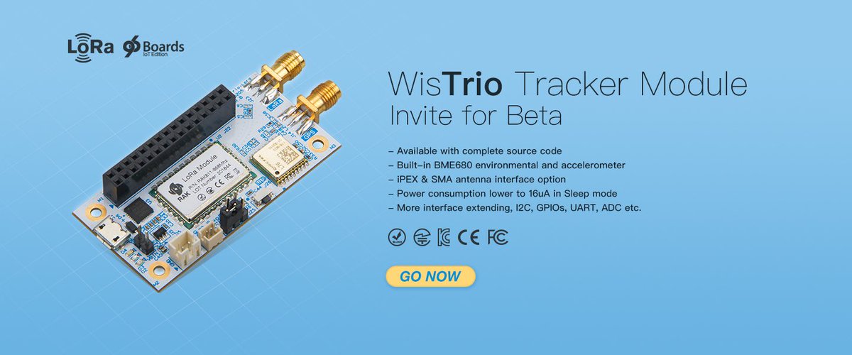 rakwirelessyu's tweet photo. New LoraWan tracker module will coming soon for Beta! Keep watching @RAKwireless @thethingsntwrk @96Boards https://t.co/xioaMfiEhf