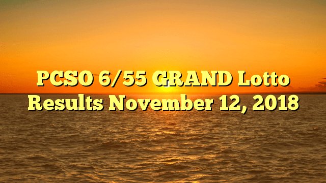 nov 12 2018 lotto result
