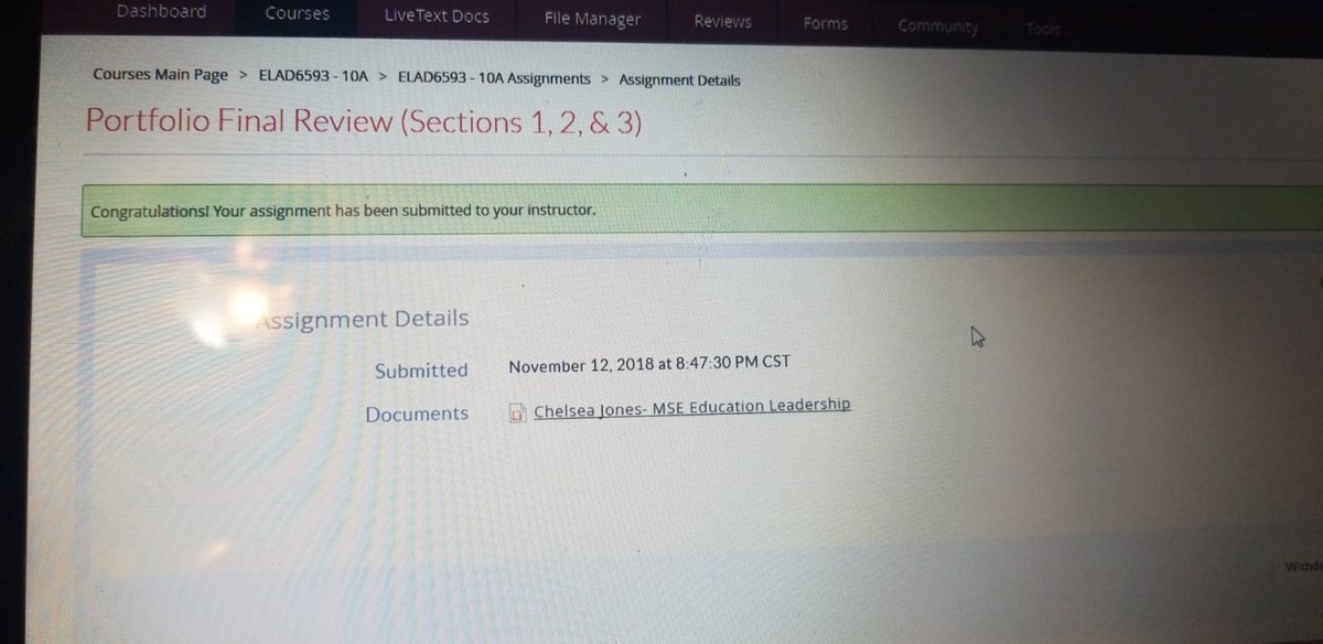 ChelseaMeJones's tweet photo. I submitted my portfolio for my master's degree!! Just waiting on my diploma! #gradschool #educationalleadership #mastersdegree https://t.co/tEzfJtyXdw