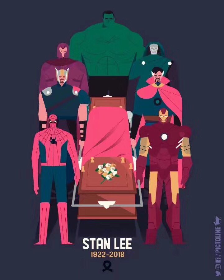 #RIPStantheMan #StanLee We will not forget the great creator who shaped the memories of our generation's childhood, the creator who has made a great contribution to pop culture.