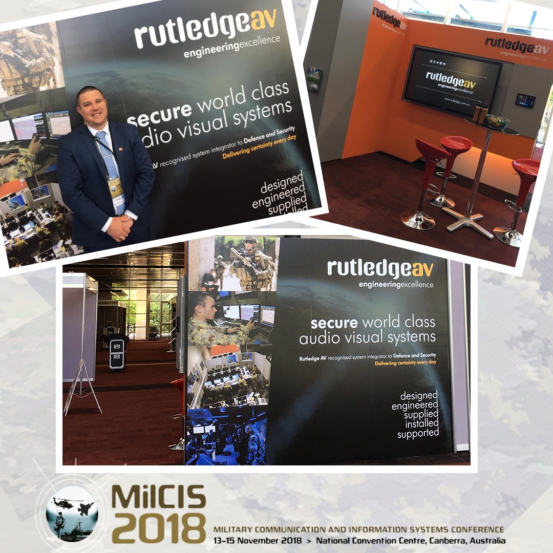 diversifiedau's tweet photo. For those attending MilCIS 2018, come & say hello to our fantastic team of Defence & Security AV & Communications Specialists!
Let us demonstrate live how we can better support your AV requirements in secure locations across AU & overseas.
#rutledgeav #MilCIS2019 #MilCIS https://t.co/mq8ZJd6PFH