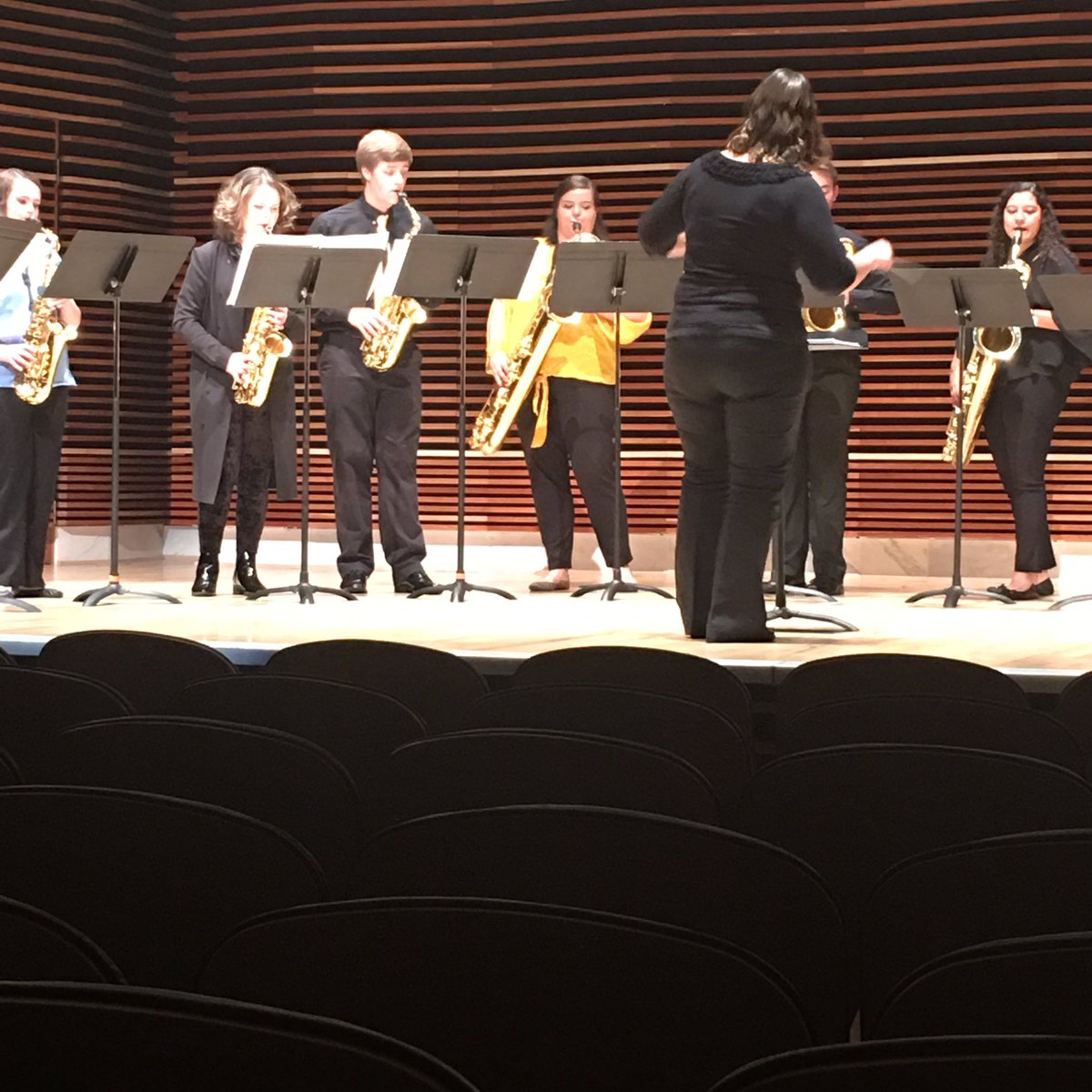 Fun to see two  former <a href="/Prideofdevils/">Pride of the Devils</a> alum performing together in @UTKSOM saxophone recital tonight. <a href="/mcamisr/">Camila Salas</a> <a href="/tricia_ginder/">Tricia</a> <a href="/gmsdevilsband/">Rachel Martin Thomas</a>