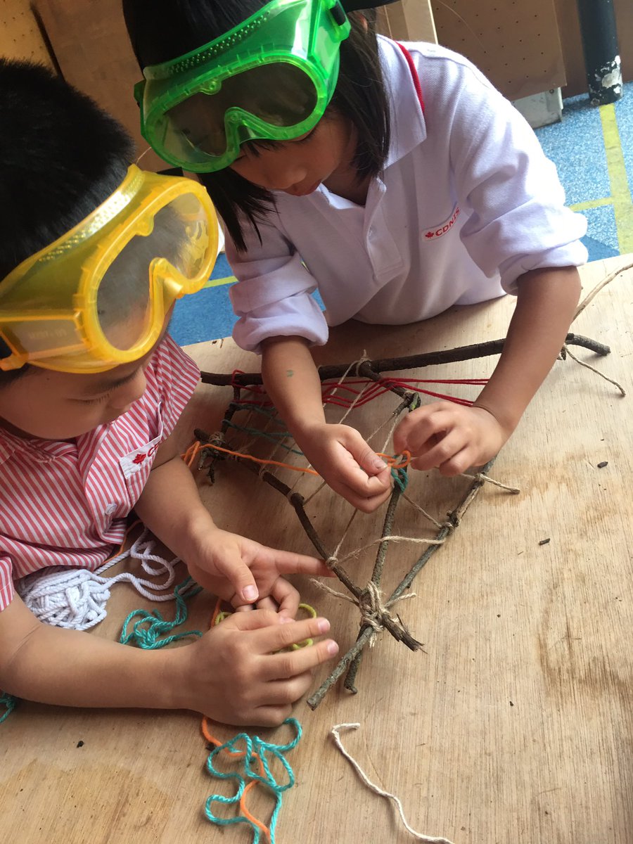 Forrest school craft making &amp; weaving in the CDNIS Mini Makers Program, fine motor skills, serious play. #cdnisprojectinnovate <a href="/Makerspaces_com/">Makerspaces.com</a> <a href="/21cli/">21st Century Learning</a> <a href="/MakerEdOrg/">Maker Ed</a>