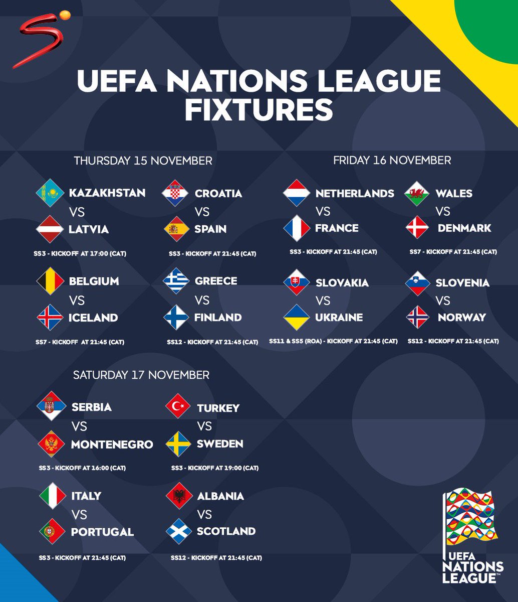 UEFA Nations League; Upcoming Fixtures and TV Schedule ...