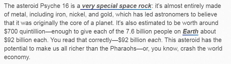 WhalePanda's tweet photo. Gold doesn't have the scarcity many gold bugs think it has. That's another reason why I'm long term bullish on Bitcoin. Only ~21 million will ever be created.
I'm really looking forward to asteroid mining. https://t.co/B5CzpaIX9F