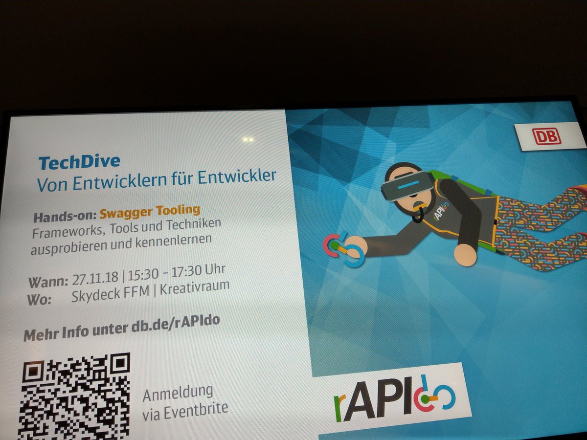 db_rAPIdo's tweet image. Lust dein #Swagger Know-how auszubauen? Dann komm am 27.11. zum nächsten #TechDive. Fachaustausch zwischen Techies. Brought to you by #rAPIdo Community.