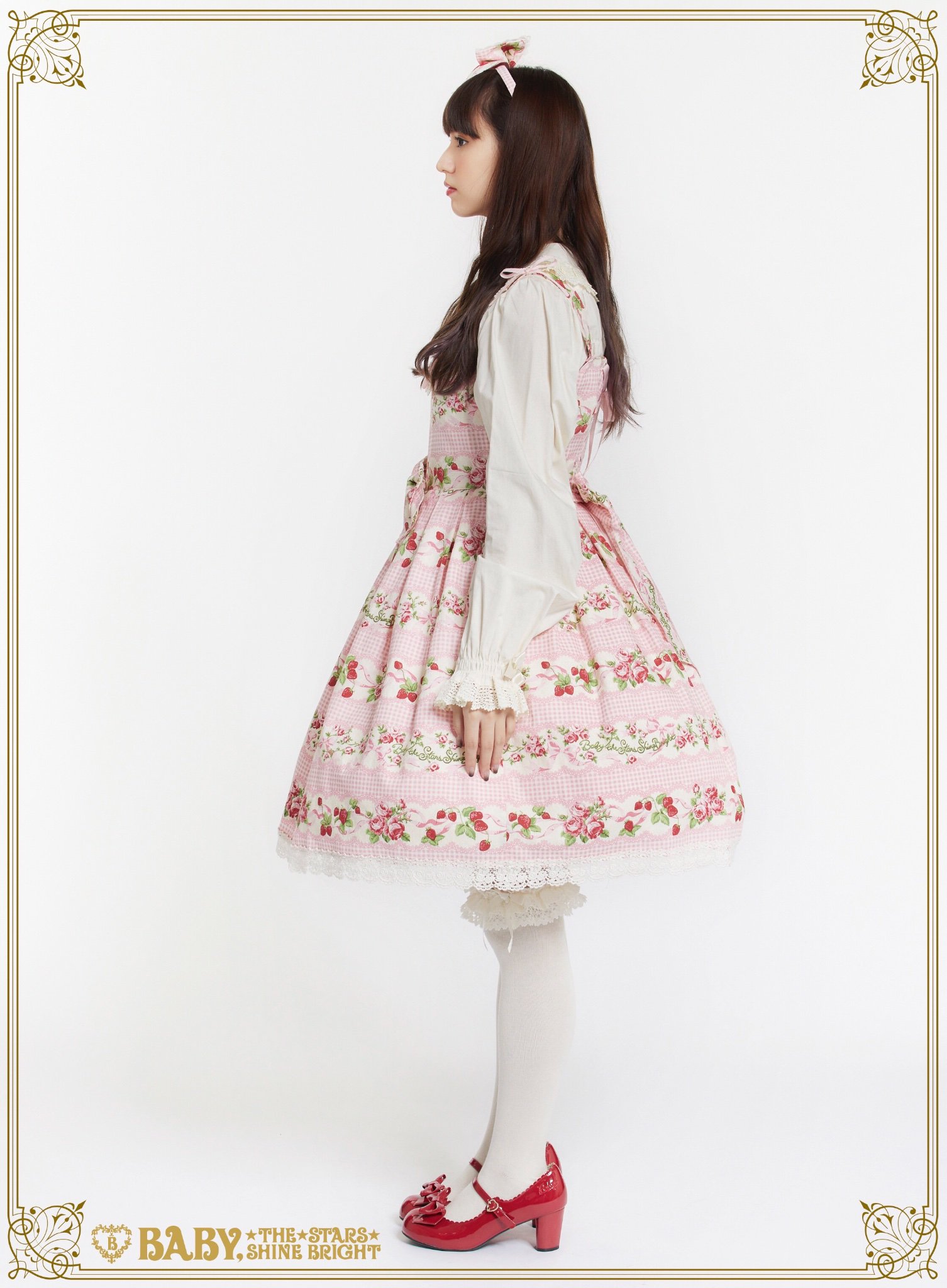 BABY ロゴボーダー柄JSK 難あり BABY Border Hem Scallop JSK by Baby, the Stars Shine Bright