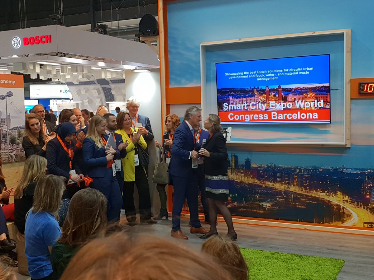 guusderks's tweet photo. Good start at The Netherlands pavilion in Barcelona with opening of  @JJorritsma040 and the Circulair track of Amsterdam! #nlsce18 https://t.co/XM0eXiNMr5
