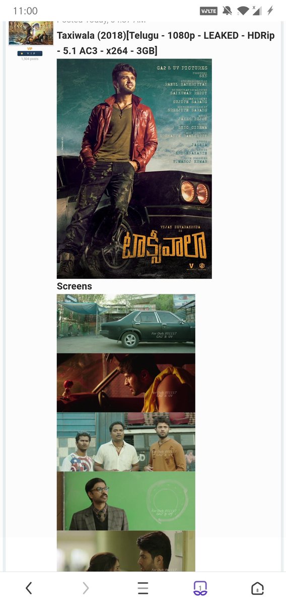 SriVija01639283's tweet photo. @TheDeverakonda  see bro it's a HD print of Ur movie #Taxiwala  please check and try to remove ASAP. Very Disappointed 🙏😓😲😲😲😲😲😲 https://t.co/tmT0NqlCzk