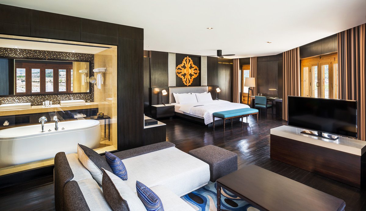 LeMeridienParo's tweet photo. Bhutanese tradition and contemporary design converge in our corner suite rooms. The suites overlook extraordinary views of the Paro River, mountains, and nearby stupa. 
For booking contact +975 8 270300 or email to reservation.paro@lemeridien.com. https://t.co/02uGcWbkV2