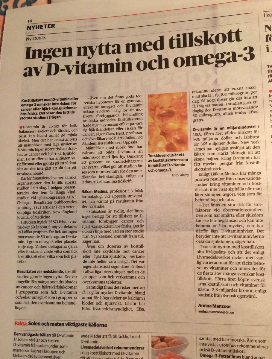 Agnes Wold on Twitter "Så, nu kan ni sluta köpa omega3kapslar och Dvitamintabletter. Spara