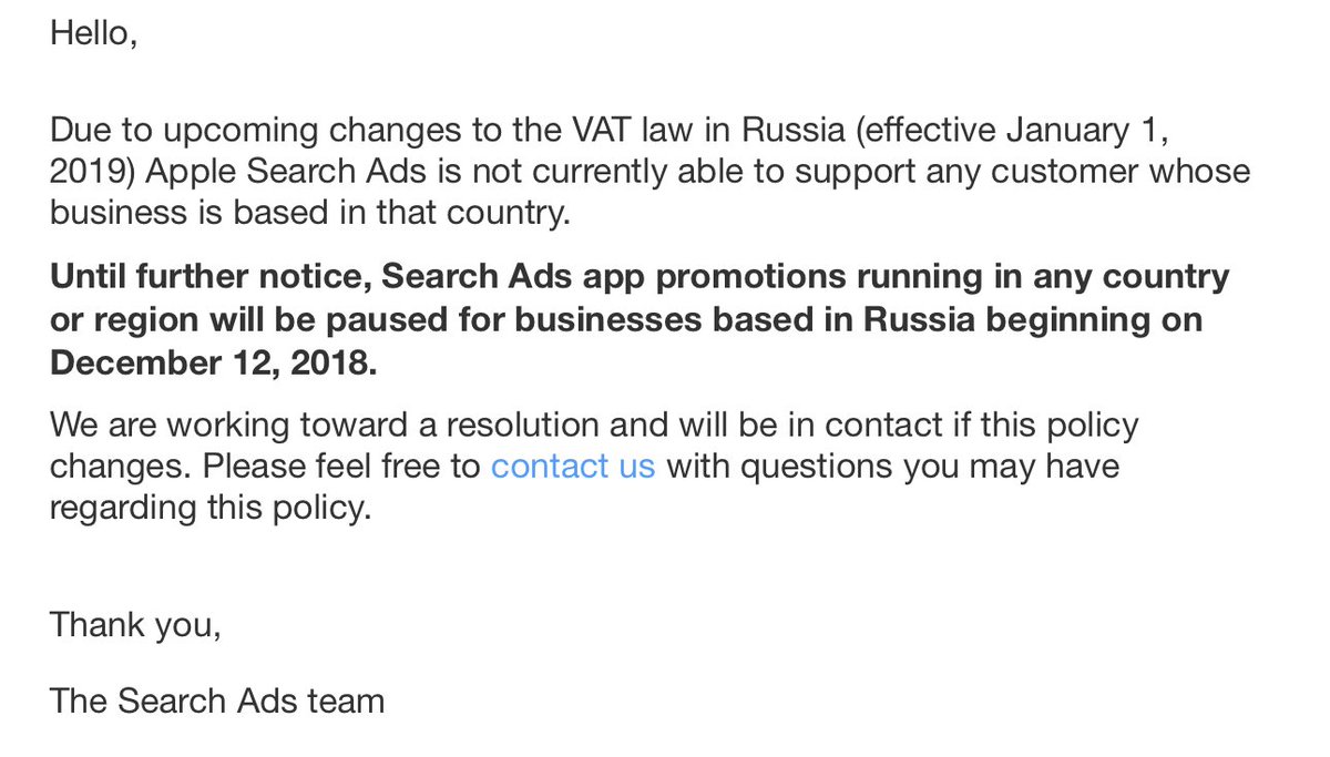 Apple заблокирует сервис Search Ads для российских разработчиков — всё из-за изменений в налоговом законодательстве