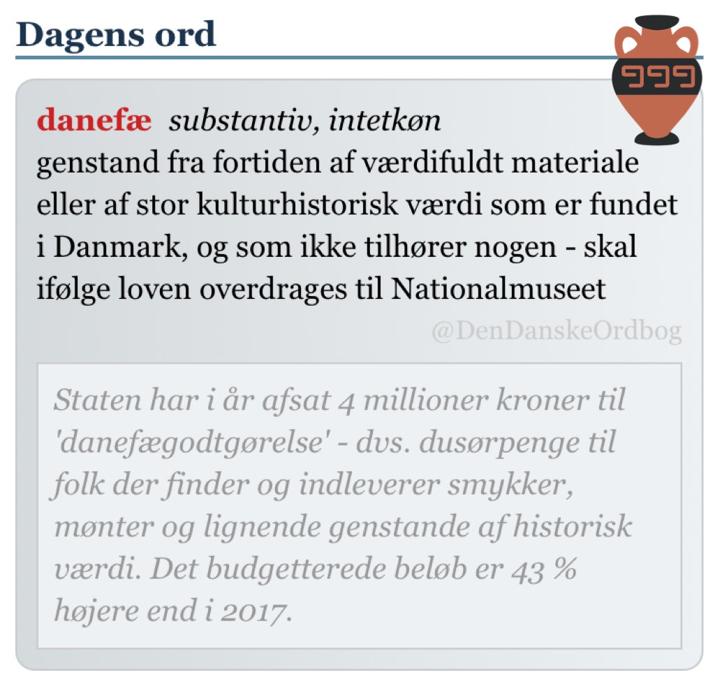 Formode overliggende reform تويتر \ Den Danske Ordbog على تويتر: "#danefæ #dusør @Nationalmuseet #dkkul  #dkhist #dksprog #dagensord https://t.co/vnqhv6UJIl https://t.co/2gJNK7QXF2"