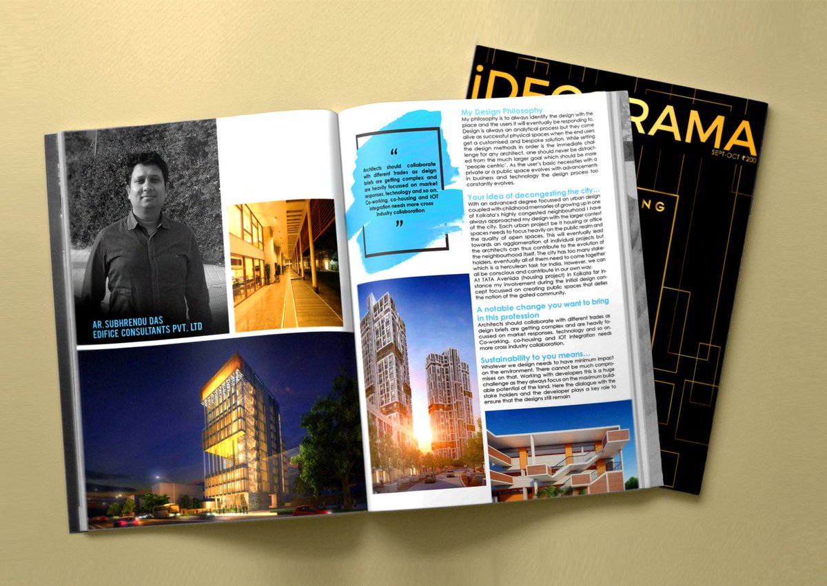 media_edifice's tweet image. Subhrendu Das – #ECPL Regional Head, East – is one of the #DesignLuminaries in the 3rd Anniversary Special Issue of @iDecorama magazine!

#EdificeConsultants #BuildingForIndia #GreenArchitecture #SustainableDesign #Urbanism