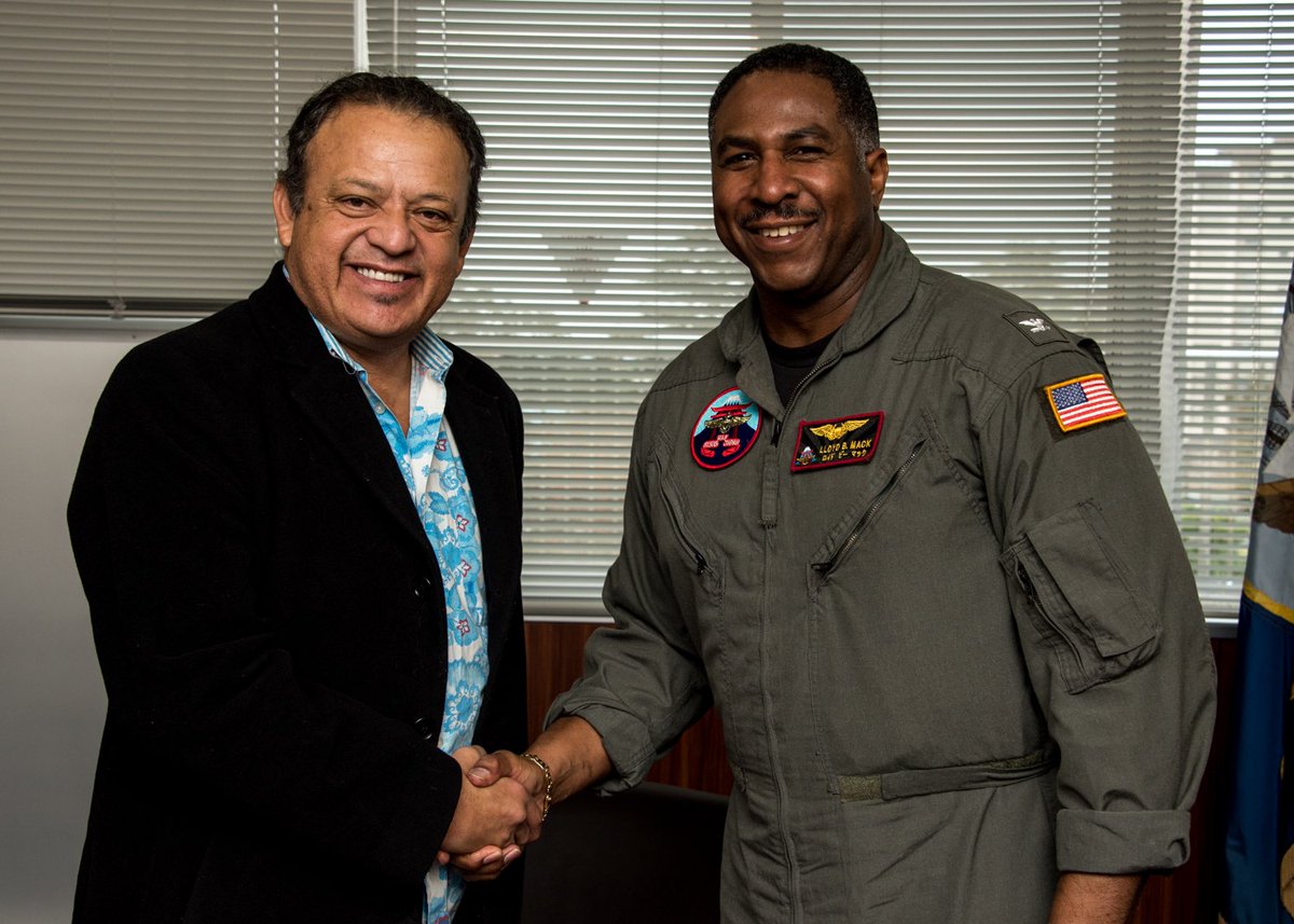 Actor-comedian Paul Rodriguez met with Naval Air Facility Atsugi leadership before his scheduled show at the installation as part of a greater tour of Korea and Japan for U.S. service members. @ArmedForcesEnt