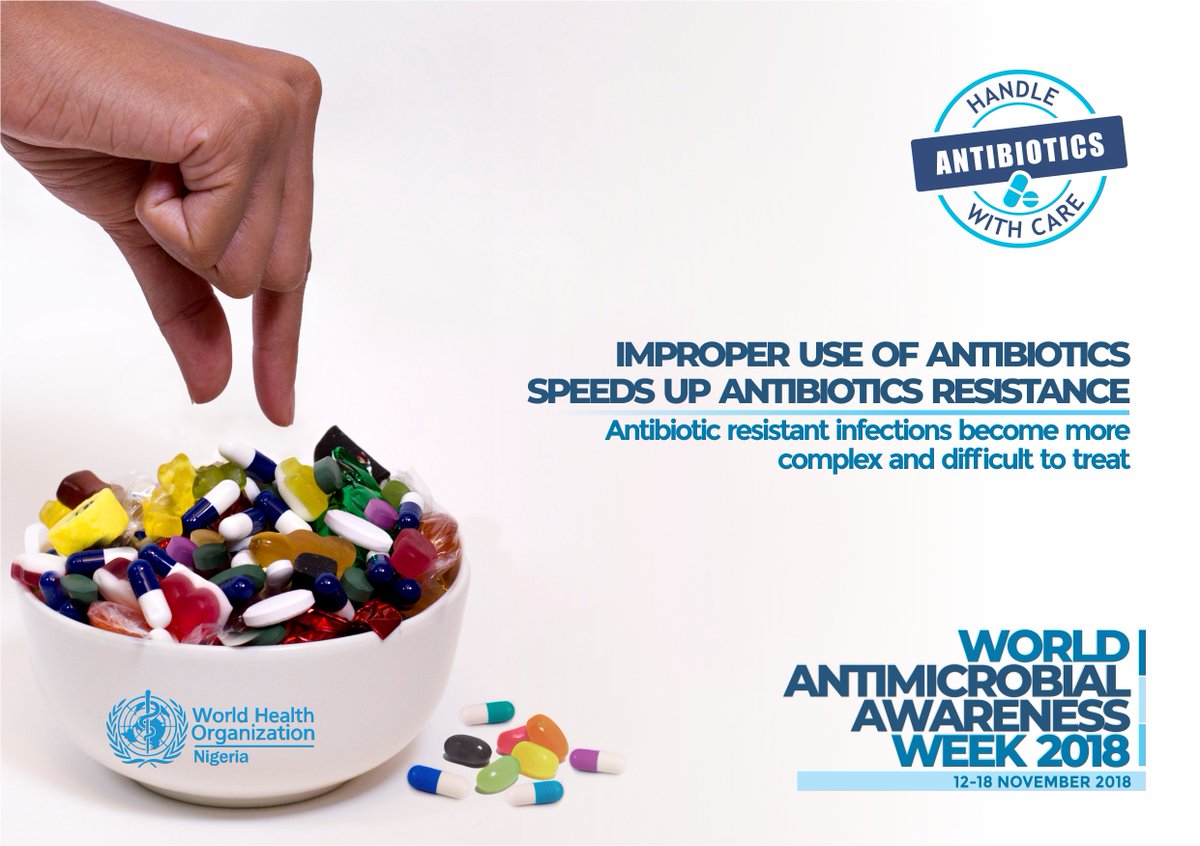 Improper use of #antibiotics speed up #AntibioticResistance.

#WAAW 
#WAAW2018 
#AMRactionNG