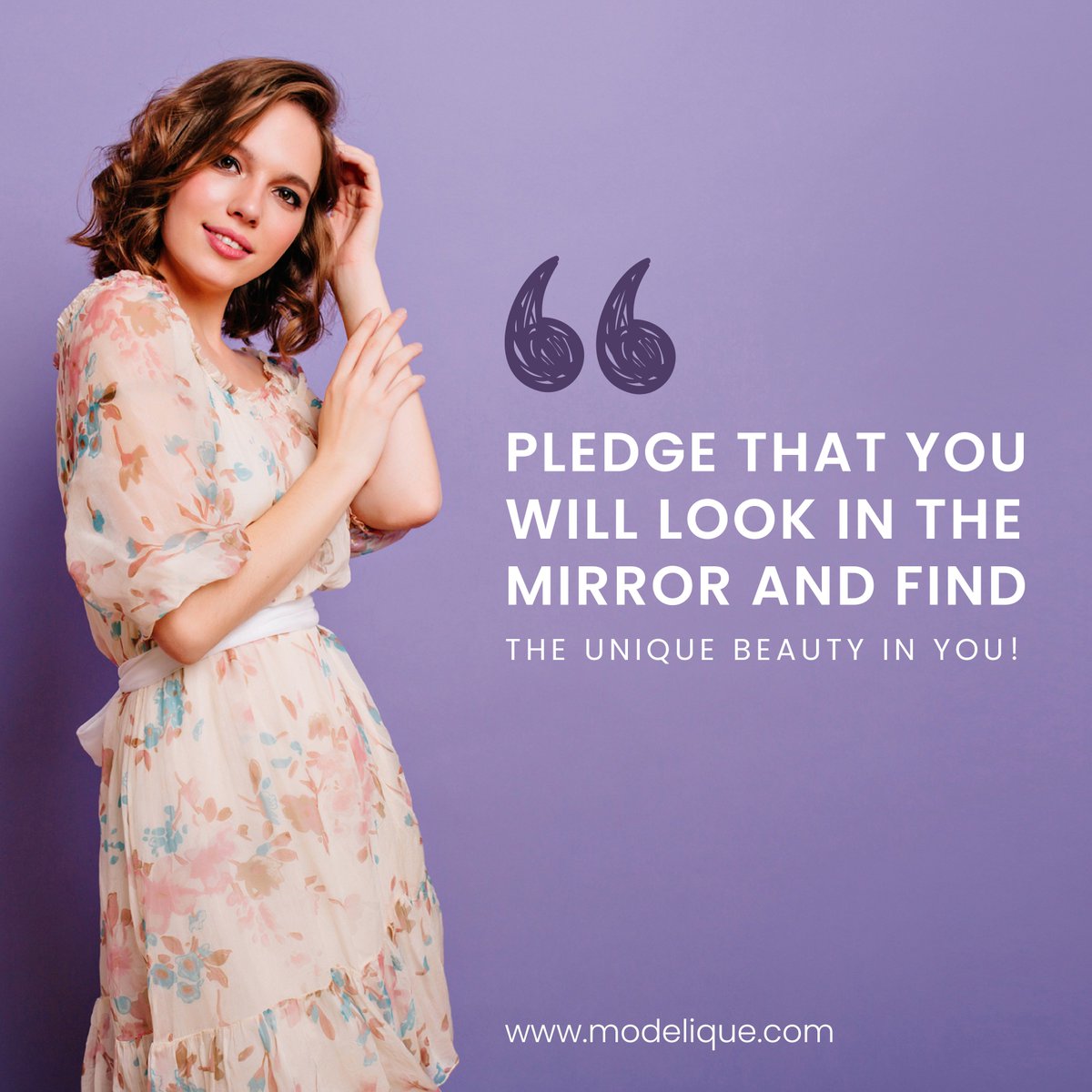 modelique1's tweet image. Pledge that you will look in the mirror and find the unique beauty in you!

#Modeling #Fashion #Career #Models