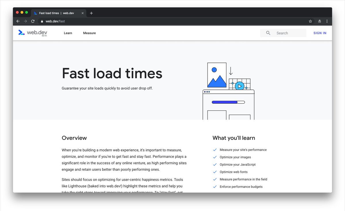 addyosmani's tweet image. ⚡️ web.dev/fast - new, interactive web performance docs
📦 JavaScript (code-splitting, modern bundles)
🖼️ Images (lazy-loading, compression)
👛 Performance Budgets (webpack, Lighthouse CI)
🌍 Perf measurement
by @katiehempenius @hdjirdeh
@bibydigital @rick_viscomi