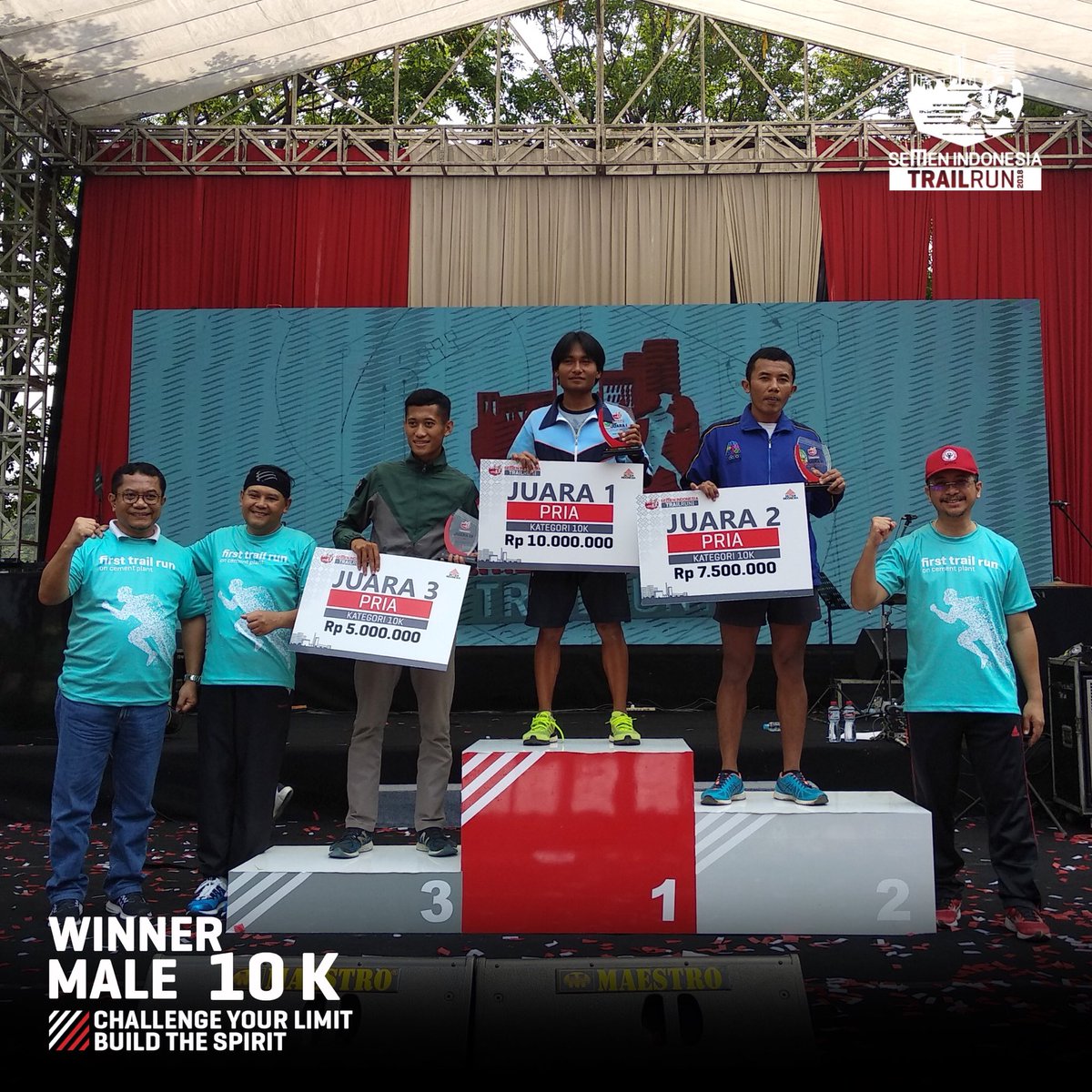 SIGofficial_'s tweet photo. 10K MALE
Juara I Sutikno (00:40:22)
Juara II Ari Swandana (00:40:22)
Juara III Freda Aji Wicaksono (00:41:26)
Challenge your limit, Build the spirit!
#SemenIndonesiaGroup #ChallengeYourLimit #BuildTheSpirit #SemenIndonesiaGroup #UntukKualitas #UntukBumi #UntukIndonesia https://t.co/bbChrBRaZ3