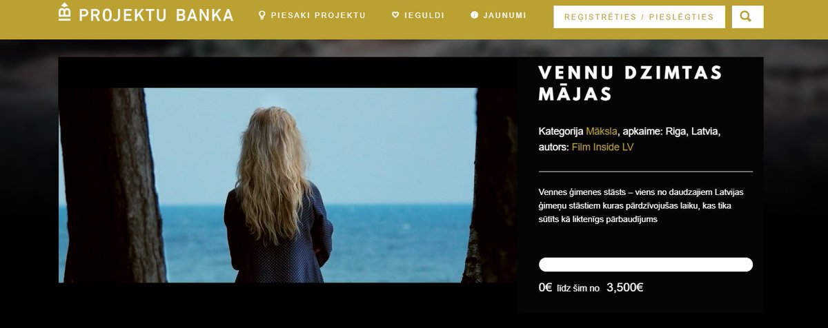 projektubanka.lv šodien savu kampaņu uzsāk jauns Latvijas kino projekts - vēsturiska drāma "VENNU DZIMTAS MĀJAS"  projektubanka.lv/projects/vennu…