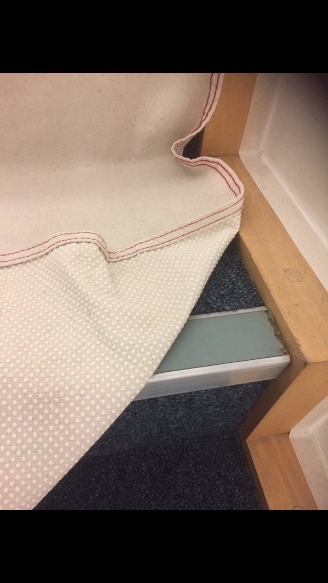 The “GripperCloth “Range was a “must have” on this project!
The “L” shape, stair runner and Banister Grippers in action, traction beads worked a treat on them slippery Vinyl stair nosings.
The Customer was well impressed 👍 
“Be Safe, Not Sorry, GET A GRIP”