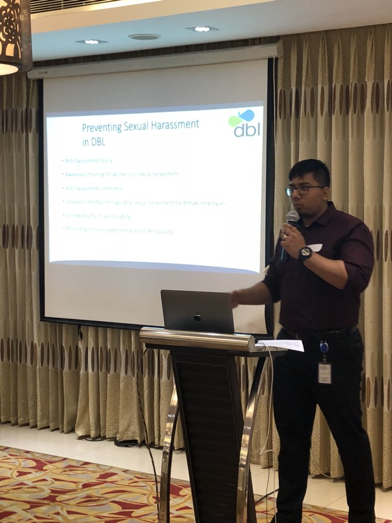 QuizRR's tweet image. Women empowerment program “the more knowledge the women gets we can see less reported discrimination cases” #dblgroup “1,47 million USD worth of extra revenue by female supervisor led sewing lines per year”