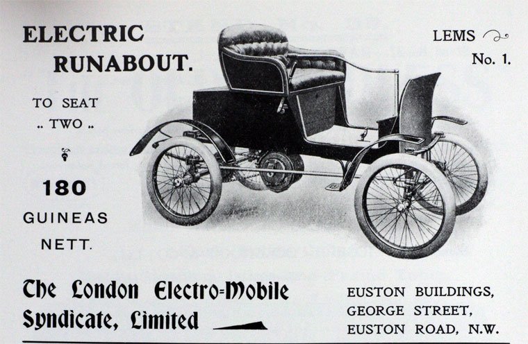 85. Getting deep into the roots - and the constant reminder that EV tech is not new, the automotive industry made a *conscious decision* to burn hydrocarbons, this jaunty early 1900s ad for a London runabout: