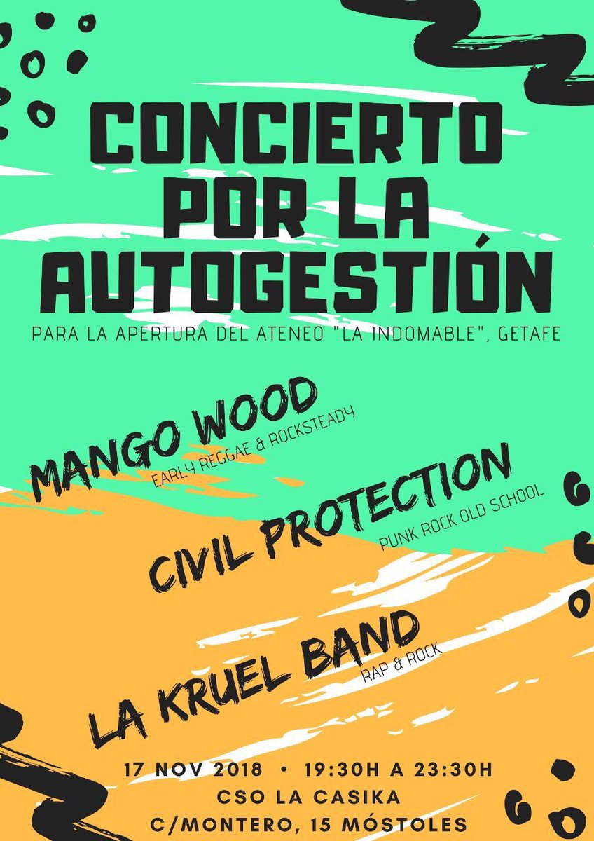 getafevecinal's tweet image. Concierto por la #autogestión #laindomable #apoyomutuo