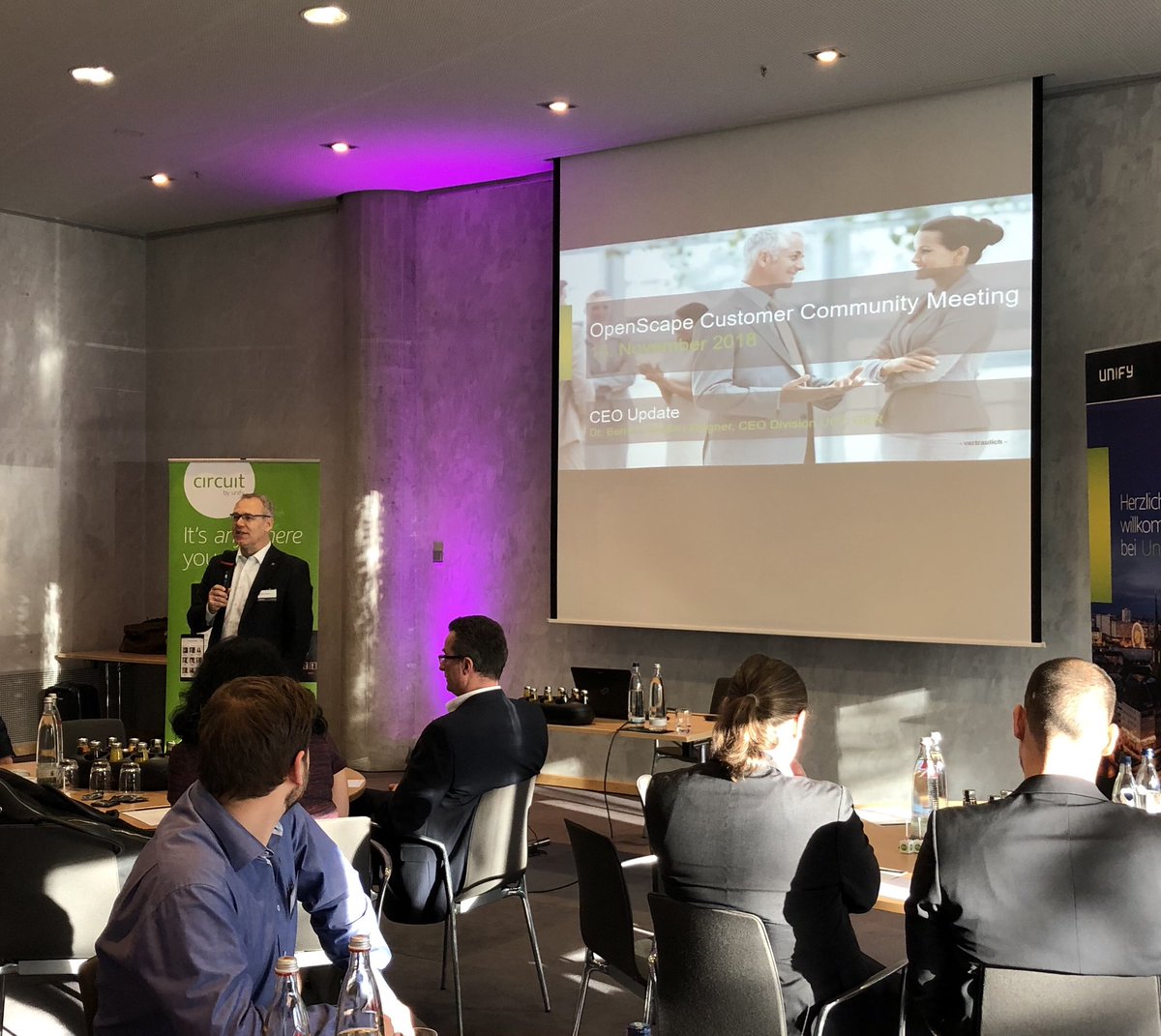 @UnifyCo_DE und <a href="/Atos_DE/">Atos Deutschland</a> freuen sich auf einen interessanten Tag mit der os:com Community in München -  <a href="/DrBerndWagner/">Bernd C. Wagner</a>, CEO @UnifyCo_DE, begrüsst unsere Kunden!