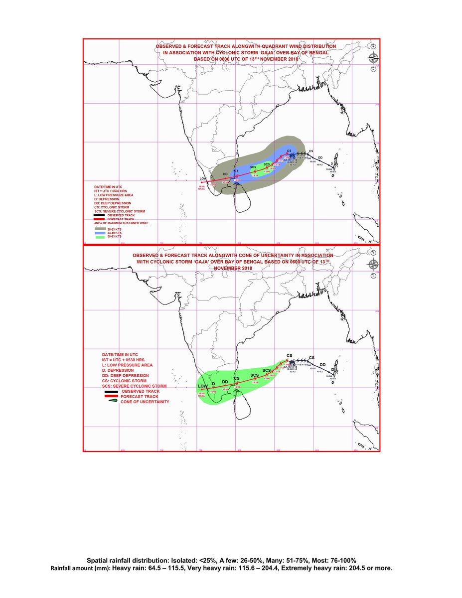 tnsdma's tweet image. IMD Bulletin No. 23 - Cyclone alert for TamilNadu and the probable landfall between Pamban and Cuddalore on the forenoon of 15th Nov&apos;18 #CycloneGaja
Share as much as possible
