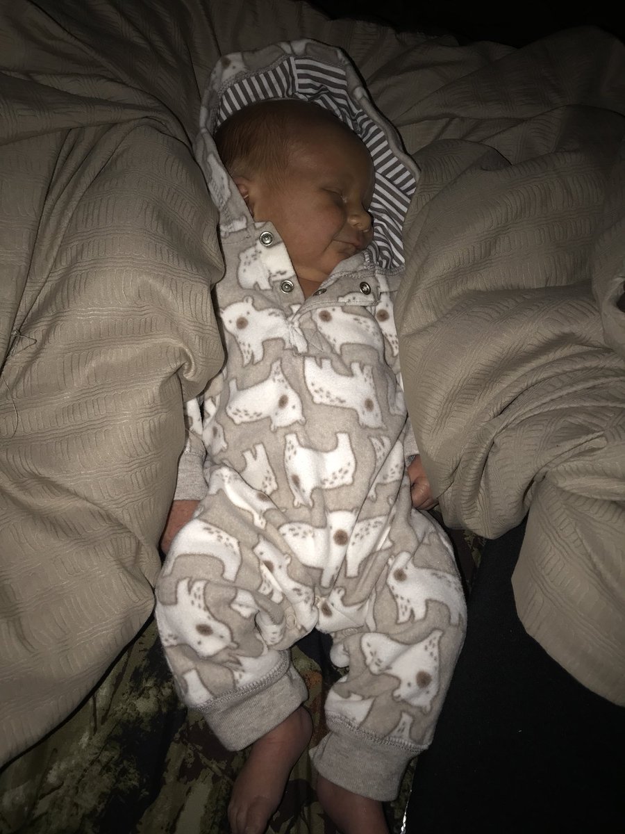 We made it through night one at home 🙌🏽💙 he’s definitely a cuddle buddy! #5daysold