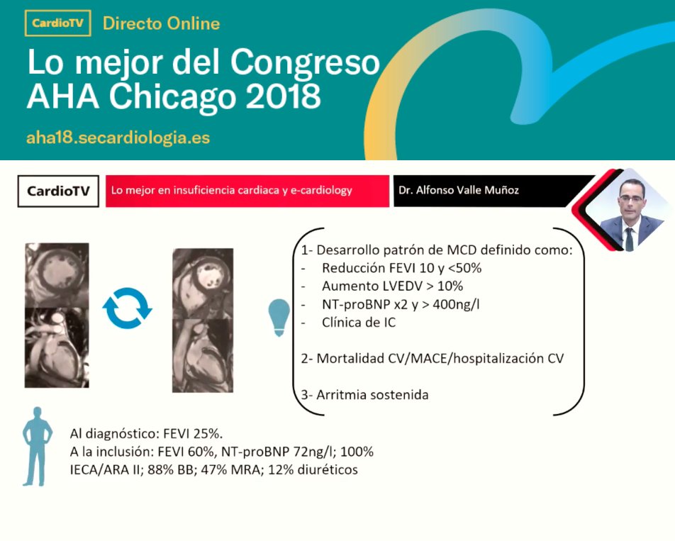 secardiologia's tweet photo. “En paciente con remodelado tras disfunción ventricular monitoriza la FEVI si retiras fármacos”, señala @ValleAlfonso
#PostAHA18 https://t.co/5jZbi7kz49 https://t.co/6tvSY0NmIl