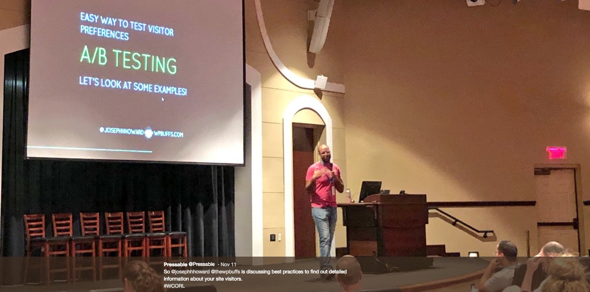 thewpbuffs's tweet image. WordCamp Orlando was off the #WordPress chain! 🤘Had fun with the @Pressable team and our Head Buff rocked out best practices to find information about your site visitors, heat maps, A/B testing, polls, and analytics to get to know your audience better. 💪 #WordCampOrlando #WCORL