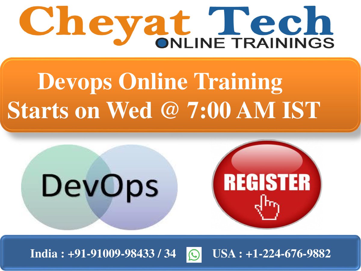 Cheyat_Tech's tweet image. Devops Online Training Starts from Wed @ 7:00 AM IST

Course Content : cheyat.com/devops-online-…

For more info contact us : Trainings@cheyat.com
India : +91-9100998433 / 34 (WAPP)
USA : +1-224-676-9882

#DevopsOnlineTraining #CheyatTechnologies