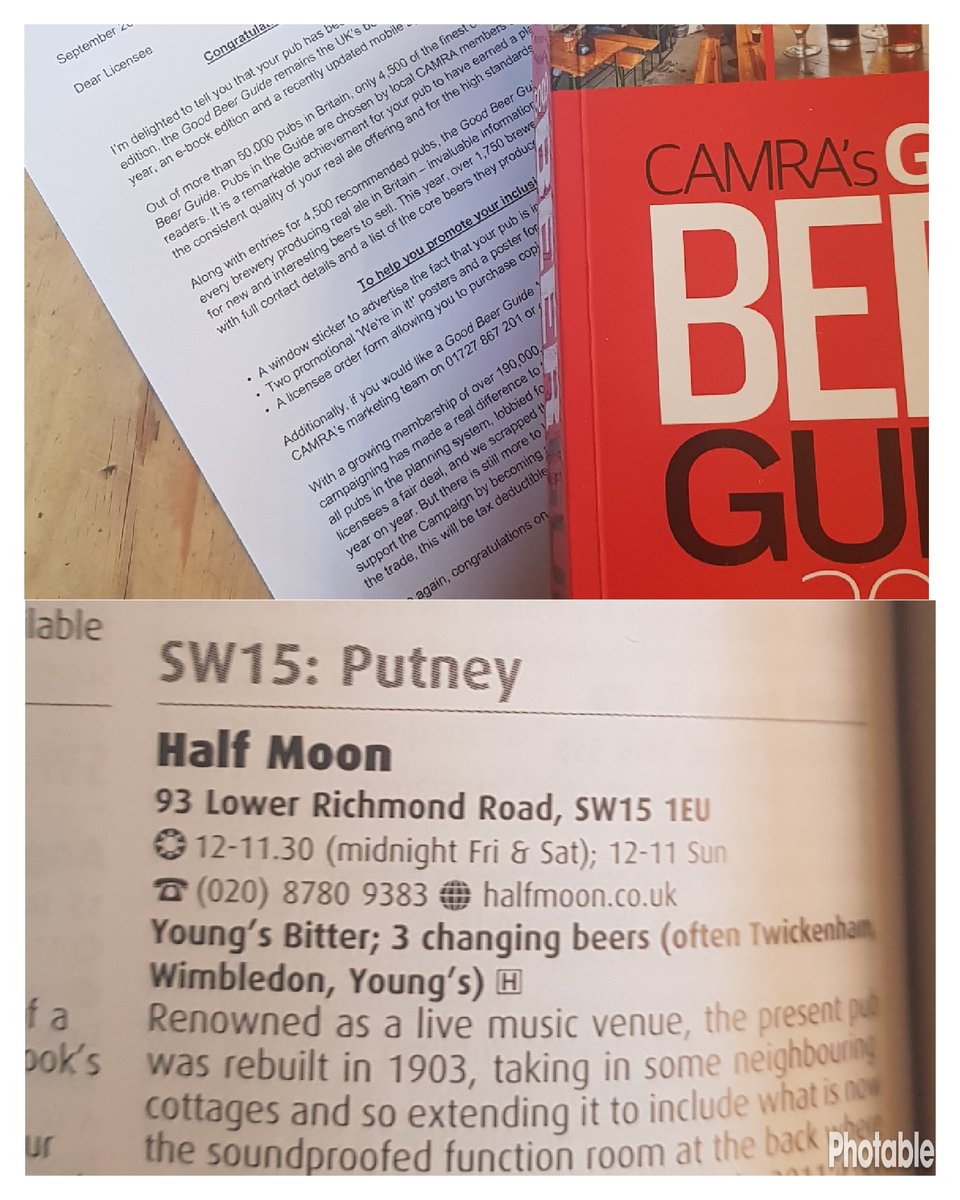 The Half Moon (@thehalfmoon_pub) on Twitter photo So happy to find out we've been included in next year's #camra Good beer guide <a href="/YoungsPubs/">Young's Pubs</a> hard work by all the team #beer #publife #putney #greatbeer #craft So happy to find out we've been included in next year's #camra Good beer guide <a href="/YoungsPubs/">Young's Pubs</a> hard work by all the team #beer #publife #putney #greatbeer #craft