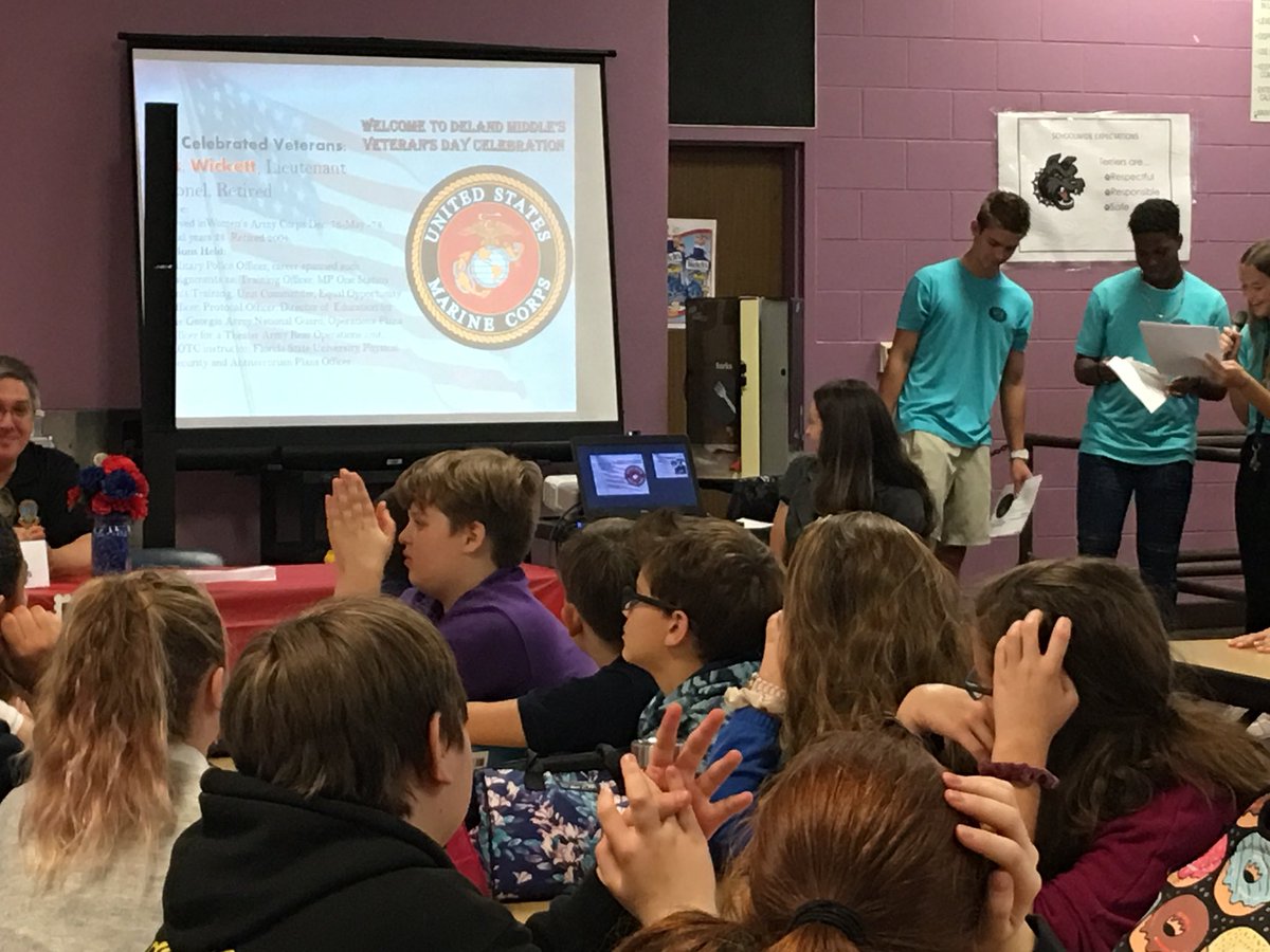 Celebrating <a href="/DeLandMiddle/">DeLand Middle Terriers</a> our Veterans with a 6th Grade Q&amp;A.  Thank you to ALL Veterans for your service! 🇺🇸