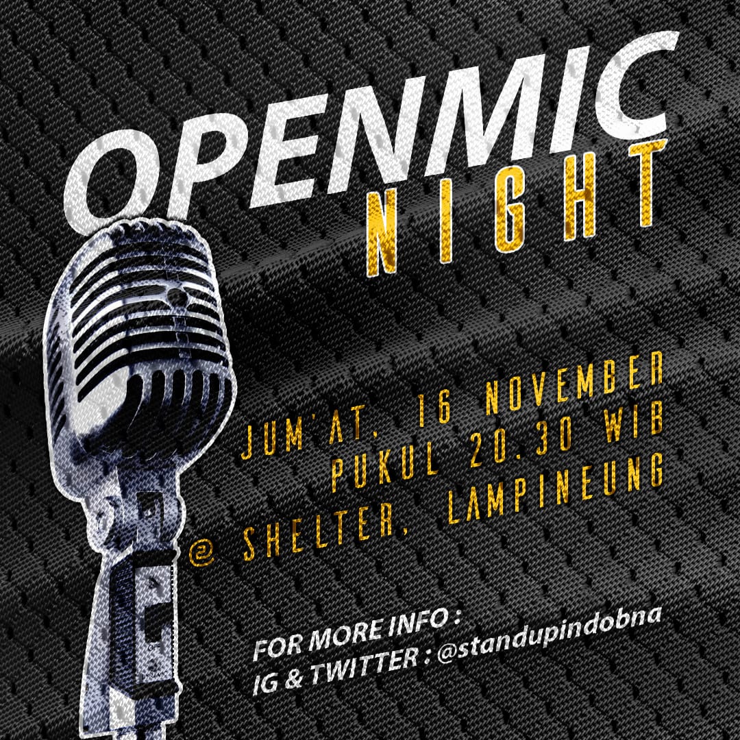 Yok buat yang mau open mic ataupun nonton.

Catat tanggalnya dan datang ya!